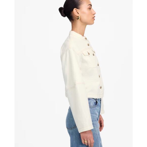 NWT Madewell Cocoon-Sleeve Denim Lady Jacket In Vintage Canvas Size XL - Picture 3 of 8